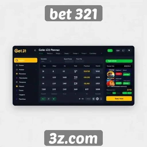 Interface do usuário do site Bet 321 é intuitiva